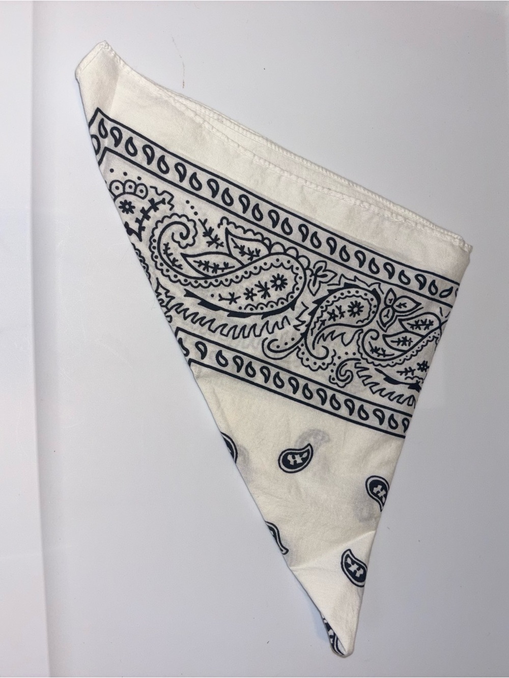 White Paisley Cotton Bandana - Men Accessories